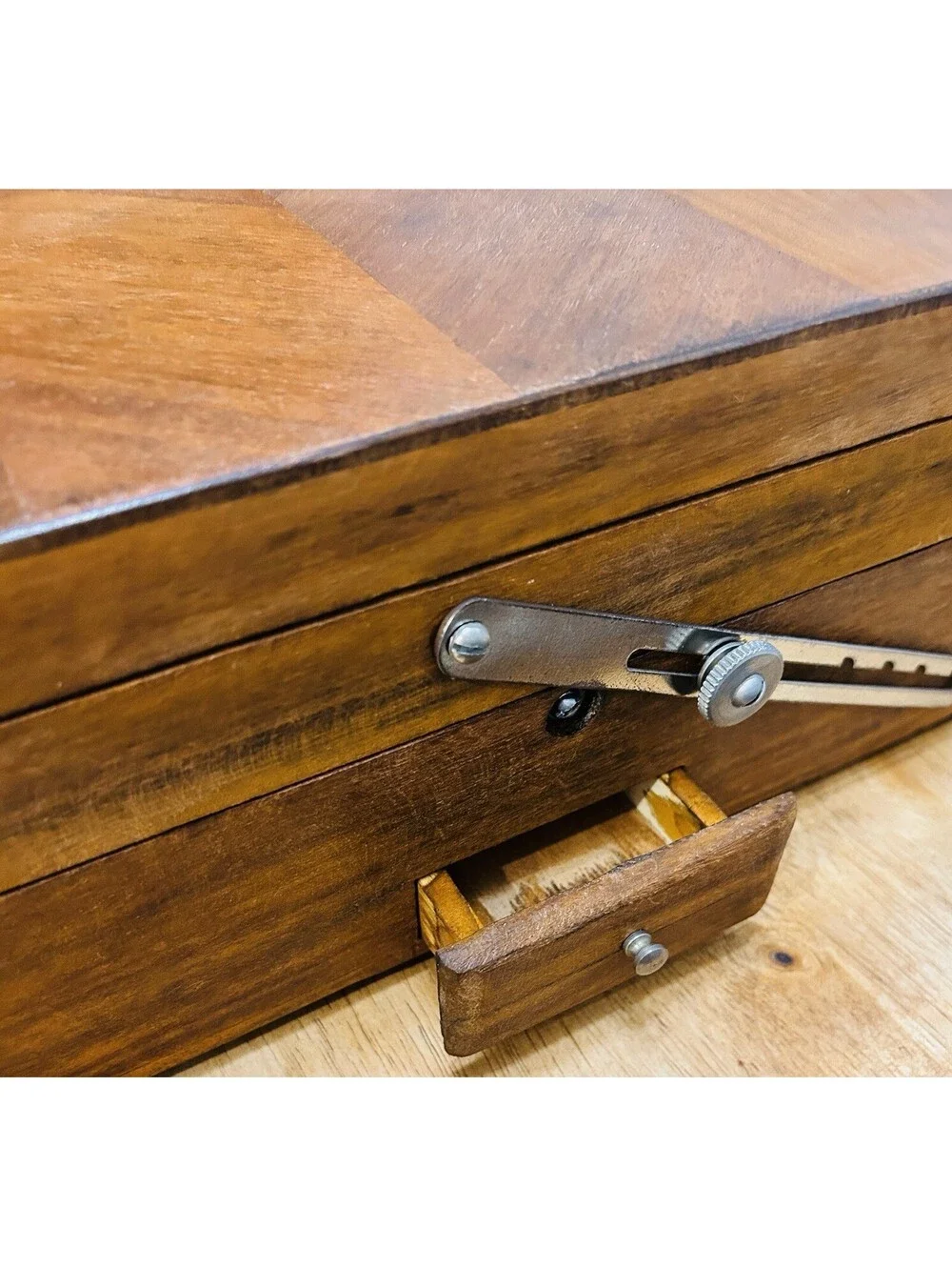 Nega -file Antique Wood Photo Retouching Desk  Light Box Restored EUC